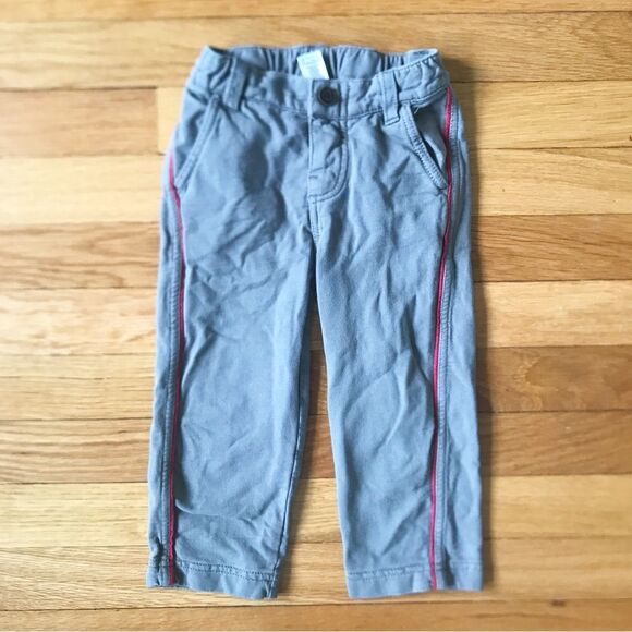 Tea Collection Grey Knit Jersey Stretch Pocket Elastic Waist Comfy Pants 18-24 - Picture 1 of 6